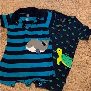 2 Pack Carters Rompers 12mo